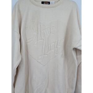 Brimwick Made in the USA Men's Large Cream "I Love Lucy" Cotton Sweater Vintage